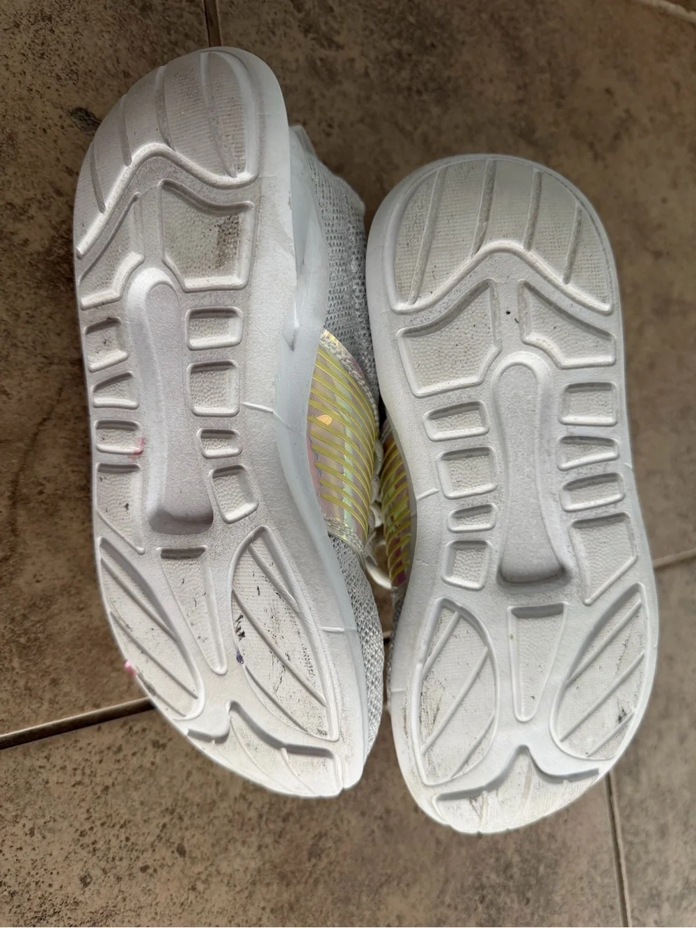 The Children's Place Silver Knit Sneakers with Iridescent Accent